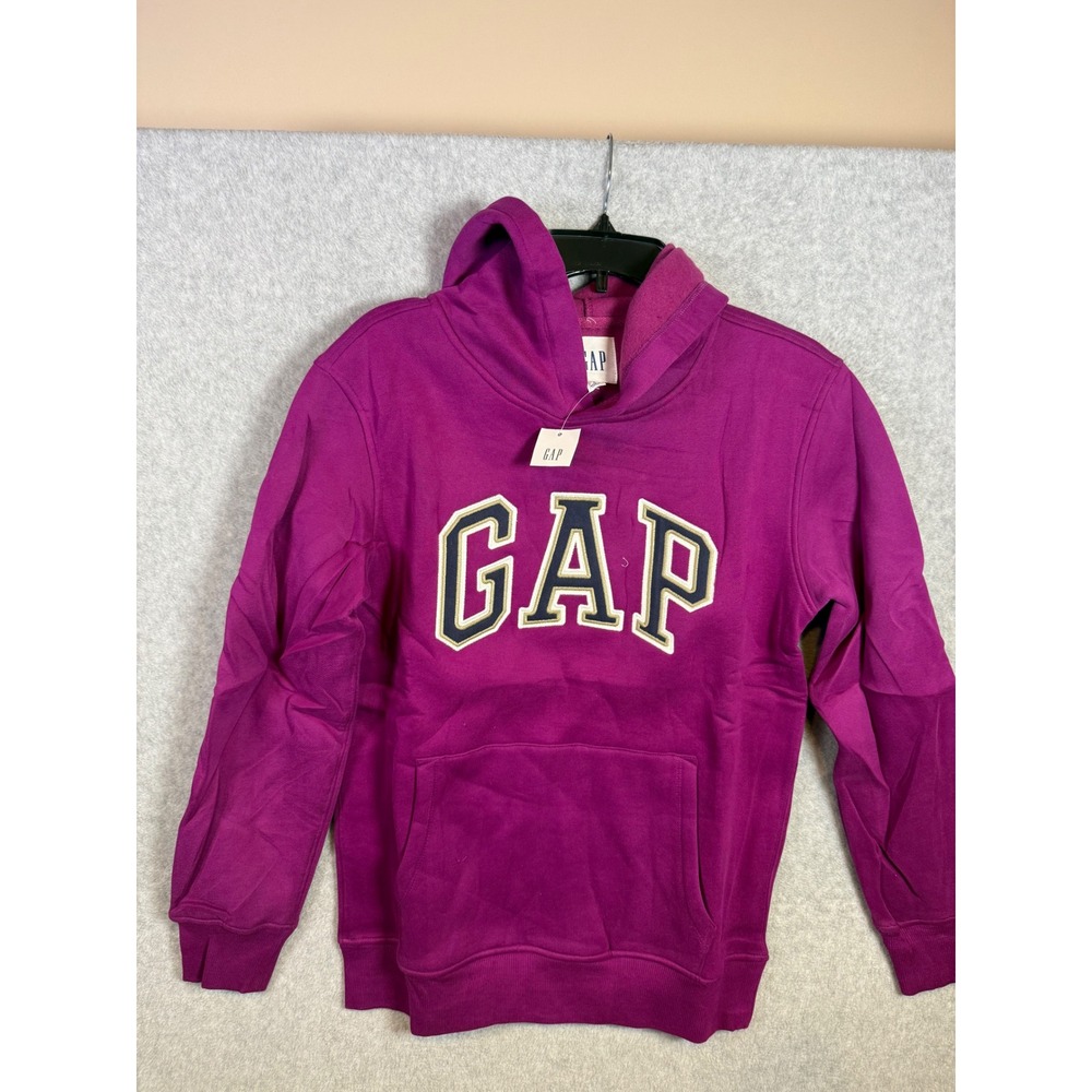 Gap Hoodie Magenta Purple Arch Logo Fleece Pullover Sweatshirt Small NWT